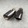 1 PCS: IN 63MM Akrapovic Car Exhaust Pipes Glossy Carbon Fiber Stainless Steel Tips Muffler End Pipe