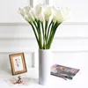 50 pcs de alta qualidade real touch calla lily flores artificiais calla lírio buquê para o buquê de casamento decoração de flor casa nupcial
