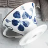 Ceramic Coffee Dripper Hand painted Style Coffee Drip Filter Cup Permanent Pour Over Coffee Maker with Separate Stand for 1-4Cup 210712