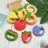 Tyry.hu 5/10 stks Cartoon Fruit Silicone Bijtring BPA Gratis Baby Kauwen Tanden Verpleging Gift voor baby Leaf 2111106