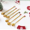 Cucchiaio di Natale creativo in acciaio inossidabile Regalo di Natale Ciondolo Cucchiaio da caffè Dessert Scoop da tè Bambini Bere Regalo Cucchiaio da tavola BDC13