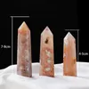 Natural Cherry Blossom Agate Point Wand Arts Tower obelisk Healing Crystal Decoration Minerals Quartz Pillar4673482