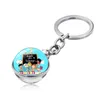 Happy Teatchers' Day Glass Cabochon Keychain Letter Teacher Letter Ball Double-sided Time Gem Key Ring Handbag Hangs Fashion Jewelry Will and Sandy