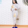 CM.YAYA Plus Size Tracksuits XL-5XL Letter Print Velvet Women's Set Sweatshirt Top Jogger Pants Suit Tracksuit Two Piece Sets Fitness Outfit
