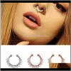 Nombril cloche bouton anneau à la mode Rystal cerceau nez anneaux clou bijoux faux Septum Clicker Non Piercing cintre pince sur les femmes