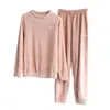 Femmes deux pièces pantalons 2021 hiver flanelle pyjama femmes ensemble épais chaud vêtements de nuit Homewear vêtements corail velours femme chemise de nuit costume maison