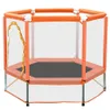 55 tums småbarn trampolin med säkerhetshölje nät och bollar inomhus utomhus mini trampolin för barn barn usa Stock A33 A54