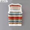 Kvinnor Mode Färg Matchande Hollow Out Crochet Kort Tunn Sröja Kvinna Sommar Chic Ärmlös Vest Waistcoat Crop Tops SW820 210416