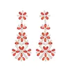 Designer Luxury Wedding Earrings Brand Jewellery for Women 2021 Fashion Statement Flower Dangle Long Temperament Earings