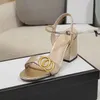 sandales à plateforme classiques designer 100% cuir femmes sandales à talons hauts été chaussures de robe de mariée pour femmes partie sexy boucle en métal pantoufle grand 35-42 talons avec boîte