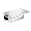 White &Mirror Chrome Polished Black Brushed Stainless Steel Toilet Paper Holder Top Place Things Platform 4 Choices 210720