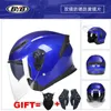 Caschi da moto Casco da moto aperto a mezza faccia con doppia visiera Casco da equitazione elettrico per adulti Approvato DOT nero