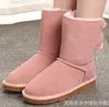 Femmes hiver bottes de neige mode australie classique bottes courtes cheville genou arc fille MINI Bailey Boot taille rouge