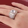 Solitaire Male 4ct Lab Diamond Gemstones Ring 925 sterling silver Jewelry Engagement Wedding band Rings for men Anniversary gift 28275985