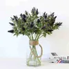 装飾的な花の花輪2021シルククロスシミュレーションeryngium植物プラスチックフラワーアレンジメント創造的な人工販売結婚式のためのx5