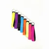 Party Favor Solid Color Neoprene Wristlet Keychains Lanyard Strap Band Split Ring Key Chain Holder Hand Wrist Keychain Festive Favors