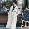 Livraison directe style coréen double boutonnage ceinturé femme trench manteaux longues ceintures lâches vêtements d'extérieur classiques femmes s6qu