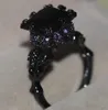 Victoria Wieck Cool Vintage Sieraden 10KT Black Gold Filled zwart AAA Zirkonia Dames Bruiloft Skull Band Ring Gift Size511 218603131