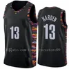 Mens Basketball Hevreys Brooklyns 13 Harden Jersey Kevin 7 Durant Kyrie 11 Баскетбол Ирвинг Джерси Черный 2021 Город Синий Новый Сезон 100% Сшитые