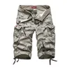 Baumwolle Herren Cargo Shorts Sommer Mode Camouflage Männlich Multi-Pocket Casual Camo Outdoor Tolling Homme Kurze Hosen 210716