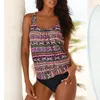 Tankinis Women Sexy Swimsuit Plus Size Tankini Femme Vintage Beach Wear入浴スーツ女性包帯モノキニ泳ぎ210520