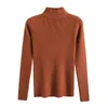 Autumn Winter Turtleneck Pullovers Women's Sweaters Casual Half Long Sleeve Short Korean Slim-fit Female 210526