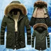 Men's Winter Parkas Fur Collar Long Jacket Thick Winter Outdoor Jacket Mens Warm Cotton Coat Hooded Windproof Outwear Jacket 210603