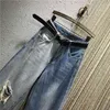 Été automne femmes trou lâche Denim pantalon filles Laides Streetwear taille haute jean A3540 210428