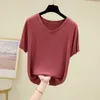 Shiny Lurex Summer Plus Size 4XL Women Tops and Tshirt Womens Clothing Cotton Shirt V-neck Ladies Slim Tees Feminine 210604