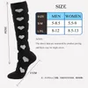 Fashion Compression Keen High Strumpor Hosiery Socks Pot Snowflake Heart Pattern Outdoor Sport Sock För Kvinnor Flickor