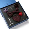 Schönes handgefertigtes Krawatten-Einstecktuch in vielen Farben, 7,5 cm, Manschettenknopf-Set, Fliege, Krawattenklammer, Krawattenbox, Geschenk für Freund