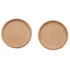 Trä Coaster Round Square Natural Beech Wood Black Walnut Cup Mat Kaffe Kepsar Coaster Bowl Plates Table Ware Isolering Verktyg