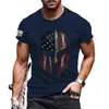 Hommes surdimensionné t-shirt été coton chemise à manches chemises impression 3D mode drapeau casque élément impression t-shirt pour hommes hauts G1217