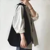 Lu 한국어 버전 신선한 일반 어깨 가방 레트로 조끼 스타일 휴대용 쇼핑백 문학 여성 학생 팬 41 * 16 * 86 브랜드 로고가있는 고품질 미라 가방