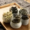 Mini Glass Bottles With Lid Clear Transparent Glass Container Cork Tea Candy Food Storage Containers Jar