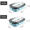 3/4/5 Grid Portable Leakproof Lunch Box Compartments Stainless Steel Lunchbox Office School Kids Bento Picnic Food Container 210709