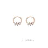 Cerchio Huggie Orecchini con ciondoli in zircone coreano per donna Elegante piccolo cerchio Huggies Orecchino Colore oro Boucle D'oreille Oorbellen Gioielli