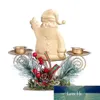 Święty Mikołaj Christmas Candlestick Kutego żelaza styl Latarnia Świecznik Uchwyt Dining Stół Home Decoration Ozdoby Metalowe Rzemiosło