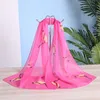 Utomhushattar märke Chiffon Scarf Women Spring Summer Silk Scarves Thin Flower Shawls and Wraps Foulard Print Hijab Stoles Wholesale
