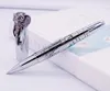 Stylos à bille Fuliwen Rollerball Pen Tête d'éléphant sur capuchon, stylo signature en argent délicat, recharge lisse, bureau d'affaires, fournitures scolaires à domicile