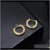 Hoop & Hie Jewelry Big Cz Diamond Jewelry Sier Gold Plated Stud Earring Women Men Earrings Cross Copper Drop Delivery 2021 W4Xja