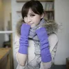 Fingerless Gloves Solid Color Hand Knitted Women's Wrist Long Arm Warmer Winter Knit Mitten