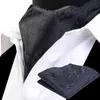 Rbocottメンズアスコットハンカチヴィンテージ高級クラシックペイズリーCravat Pocket Square Set Scrunch Self Wedding Suit