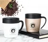 Rękojeść kubek kawy ze stali nierdzewnej Termos Cups Flask Próżniowy Thermo Butelka Wody Dorosłych Bussiness Men Tea Portable Thermocup 330ml 210615