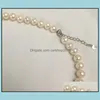 Bärade halsband hängar smycken 9-10 mm naturlig vit barock pärlhalsband 18 tum kvinnlig gåva droppleverans 2021 wnz7v