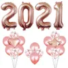 Party material decorativo casamento / aniversário balões coloridos 2021 balão digital 40 polegadas tamanho grande 22 pcs como um balão de alumínio de cena conjunto, configura UPS ou DHL