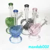 9 inch mini Dab Rig kleurrijke dikke glazen bongs waterpijp inline perc waterleidingen 14 mm gewricht olieligingen kleine bong met kom