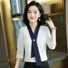 Chiffon Navy Blue Shirt Women Summer Design Casual Temperament White Half Sleeve Blouses Office Ladies Plus Size Work Tops 210604