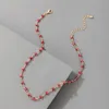 Charms Red Beaded Clavicle Chain Choker Necklace for Women Girls New Handmade Adjustable Bohemian Jewelry Collar
