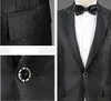 Männer Shiny Black Anzug Set Hochzeit Anzüge für Männer Blazer Hose Fliege 3 Stück Herren Glitter Smoking Anzug Party kostüm Homme Mariage 210524